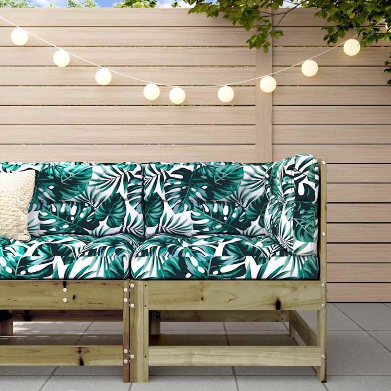 Corner Sofa with Cushions Impregnated Wood Pine Vidaxl Brown