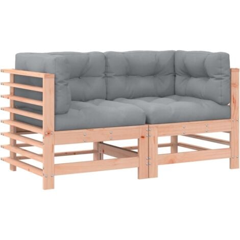Corner Sofas with Cushions 2 pcs Solid Wood Douglas vidaXL