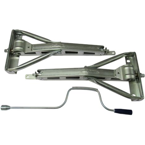 Corner Steady Jack Legs 29" x2 with Winding Handle (Galvanised Caravan Support Wheel Brace)