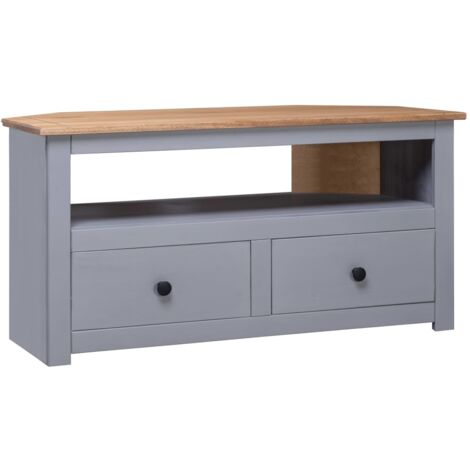 Corner TV Cabinet Grey 93x49x49 cm Solid Pine Panama Range vidaXL