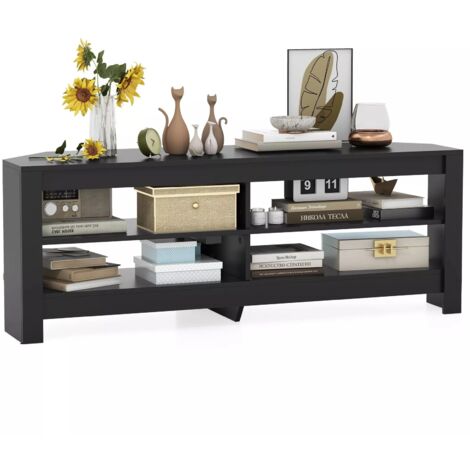 Corner TV Stand 3-Tier Entertainment Center Console Table w/Shelves