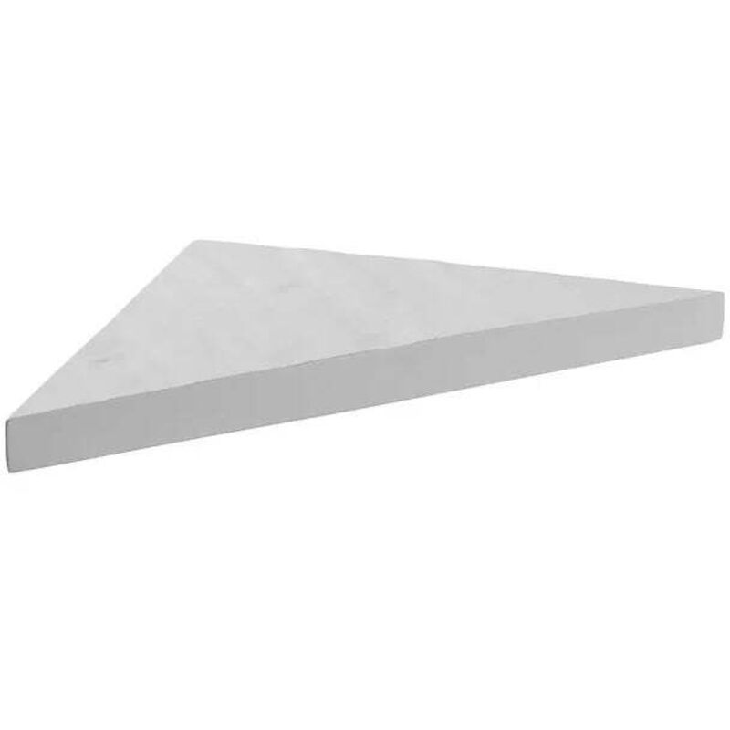 Etagère d'angle en résine imitation pierre naturelle - 24 x 24 cm x 2,4 cm d'épaisseur - gris taupe