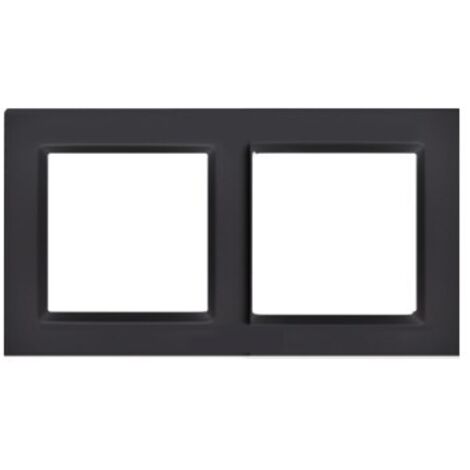 Cornice a 2 moduli - universale orizzontale e verticale, nero opaco, SIMON10