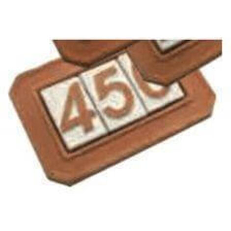 CORNICE A TRE CIFRE IN TERRACOTTA PER NUMERI DECORAZIONE CASA GIARDINO