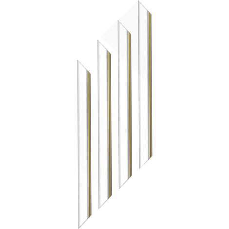 Cornice Bugna Preassemblata per Boiserie in polimeri linea GOLD (filo oro) bianco Avorio 9010 varie dimensioni-4 Barre non tagliate da 2,8mt Cad.