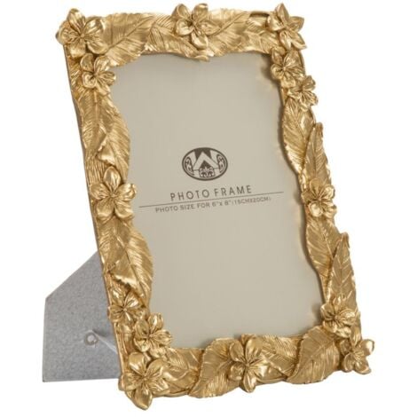 Cornice con elementi decorativi in poliresina color oro per foto ricordo -26 x 31 cm