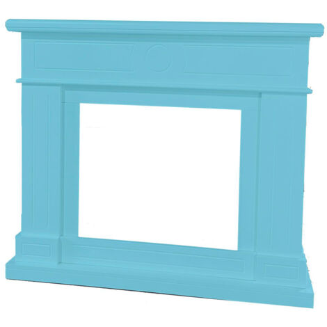 Cornice da Pavimento per Inserto Camino Elettrico 95x102x21,5 cm in MDF Sined Lipari Turchese