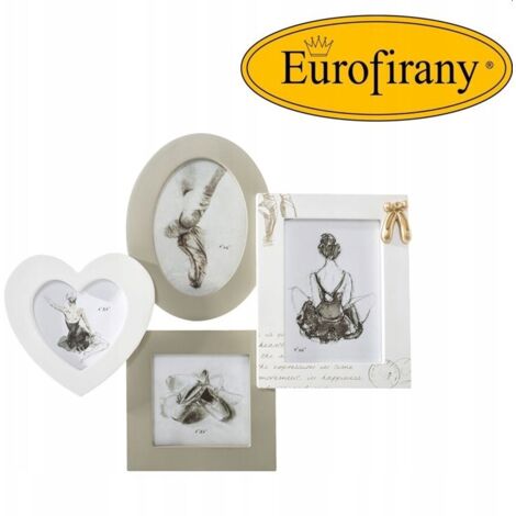 Cornice decorativa in legno per 4 foto 37x2x33cm