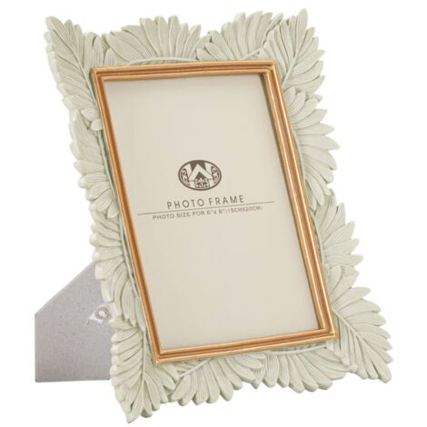 Cornice decorativa in poliresina color crema e oro per foto ricordo -29 x 34 cm