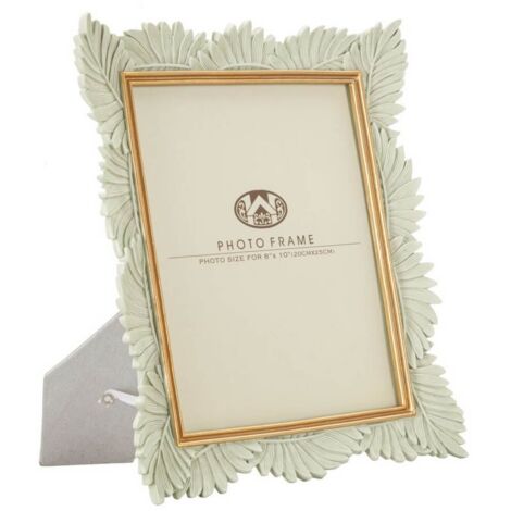 Cornice decorativa in poliresina color crema e oro per foto ricordo -29 x 34 cm