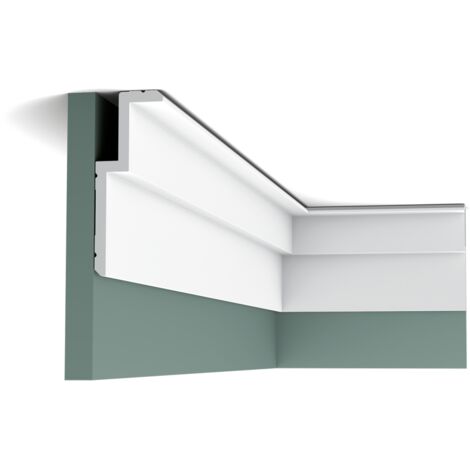 Cornice decorativa Orac Decor C391 MODERN STEPS illuminazione indiretta modanatura design moderno bianco 2m