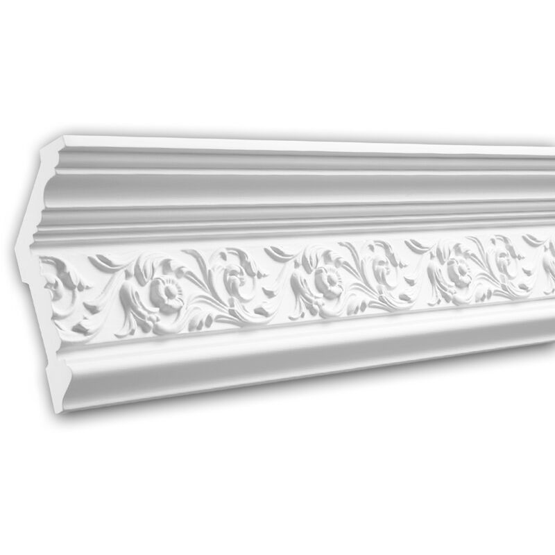 Profhome Decor - Cornice Moulding 150128F Profhome Flexible Moulding Coving Cornice Crown Moulding timeless classic design white 1,97 m - white