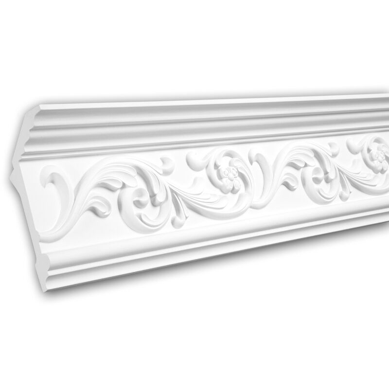 Cornice Moulding 150163F Profhome Flexible Moulding Coving Cornice Crown Moulding Rococo Baroque style white 2 m