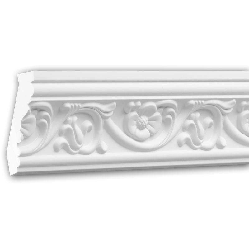 Profhome Decor - Cornice Moulding 150181 ative Moulding Crown Moulding Coving Cornice timeless classic design white 2 m - white