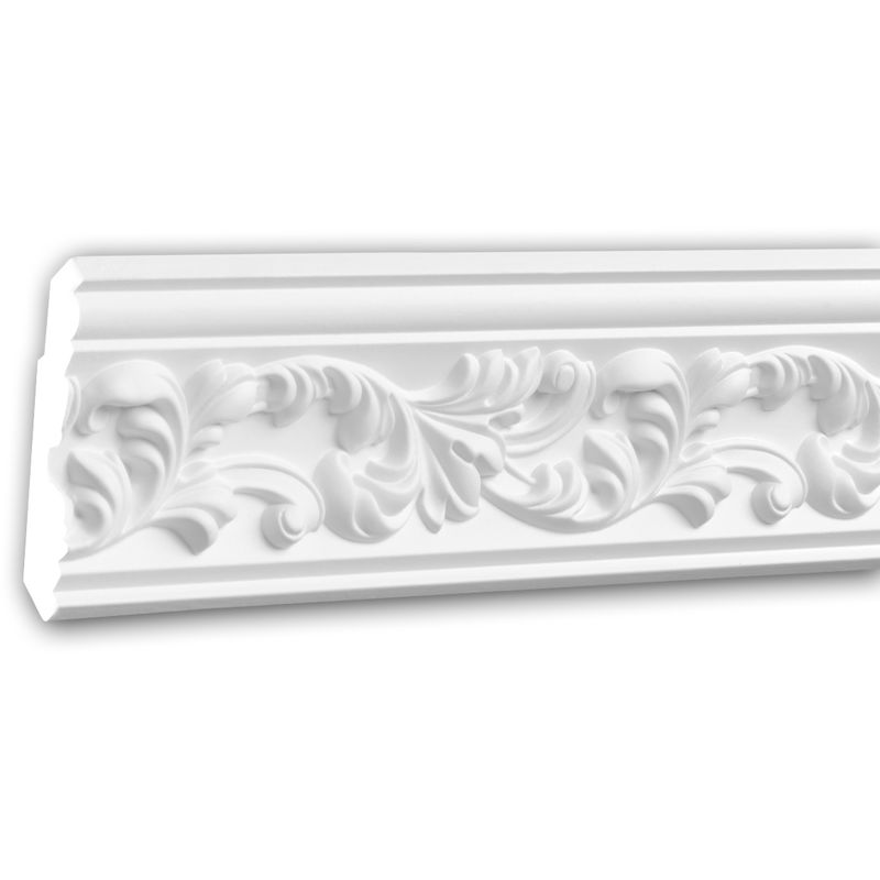 Profhome Decor - Cornice Moulding 150189 ative Moulding Crown Moulding Coving Cornice Rococo Baroque style white 2 m - white