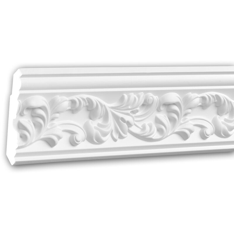 Profhome Decor - Cornice Moulding 150189F Profhome Flexible Moulding Coving Cornice Crown Moulding Rococo Baroque style white 2 m - white