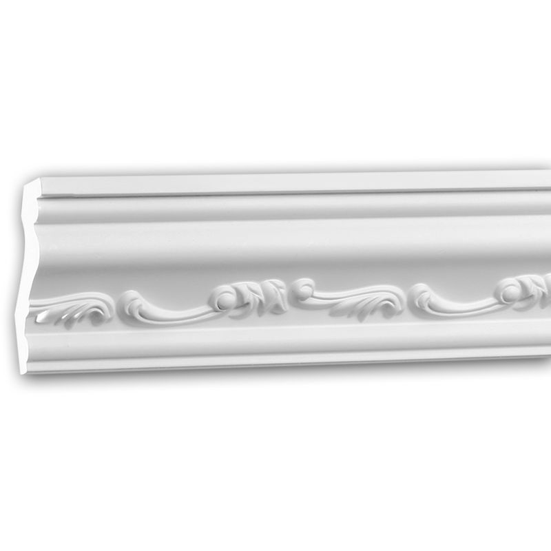 Profhome Decor - Cornice Moulding 150192 ative Moulding Crown Moulding Coving Cornice Neo-Empire style white 2 m - white