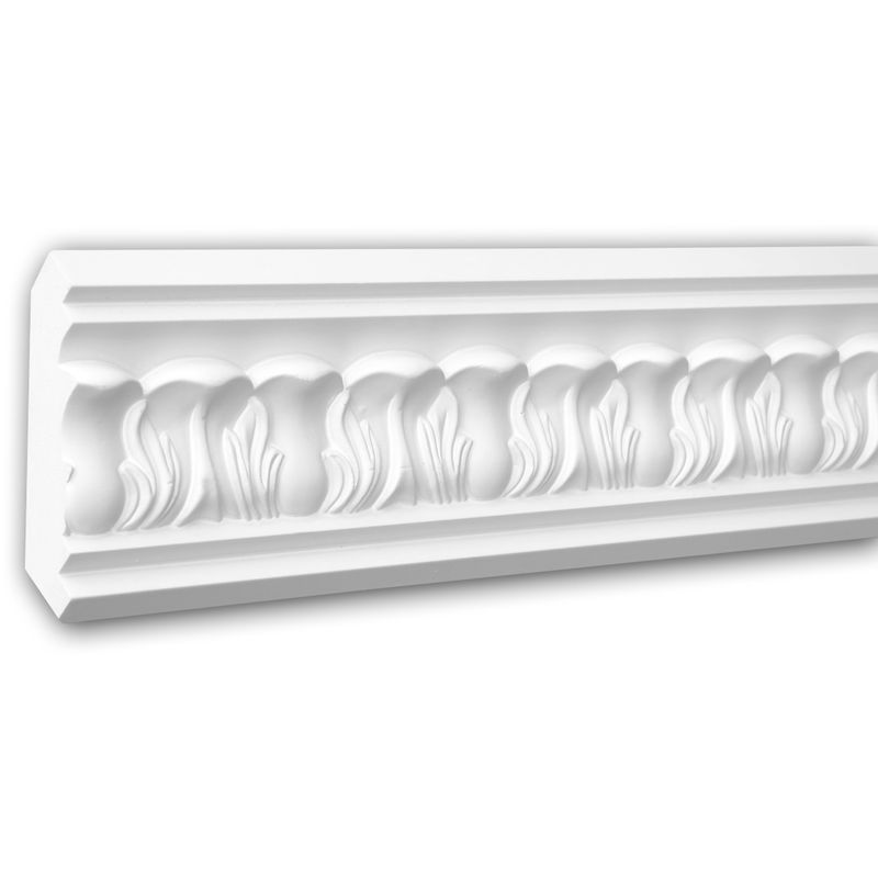 Profhome Decor - Cornice Moulding 150195 ative Moulding Crown Moulding Coving Cornice Neo-Classicism style white 2 m - white