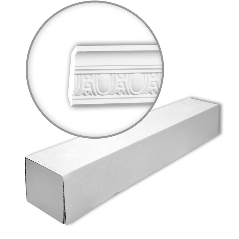 Profhome 150200 1 Box 8 pieces Cornice moulding 16 m - white