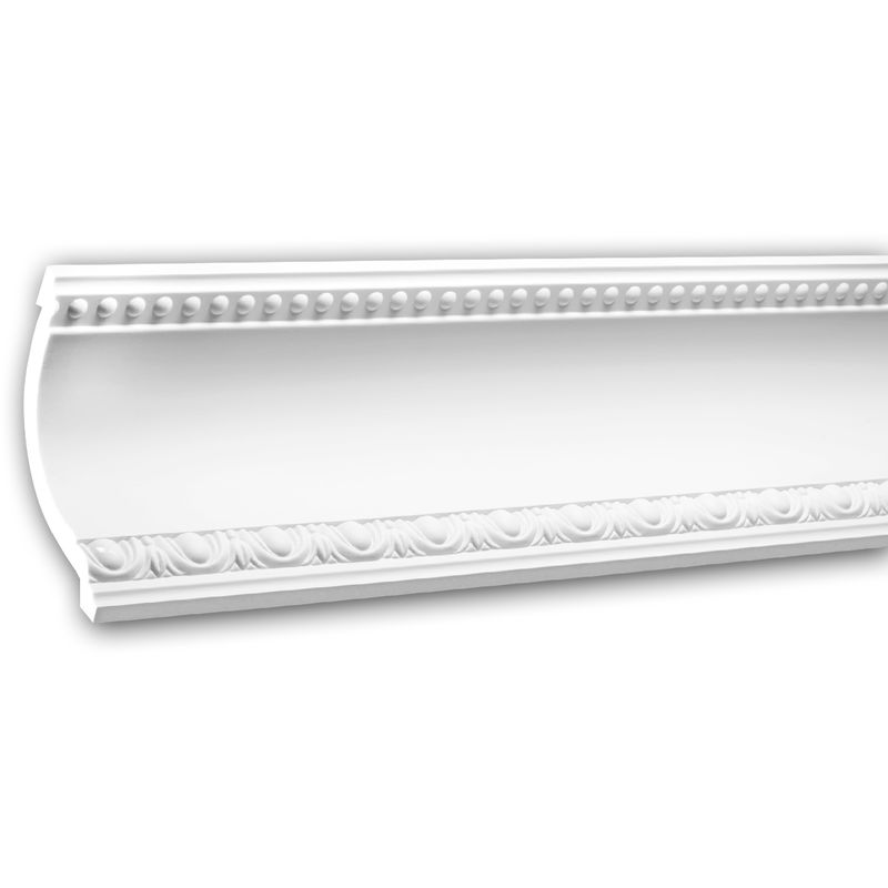 Profhome Decor - Cornice Moulding 150203 ative Moulding Crown Moulding Coving Cornice Neo-Empire style white 2 m - white