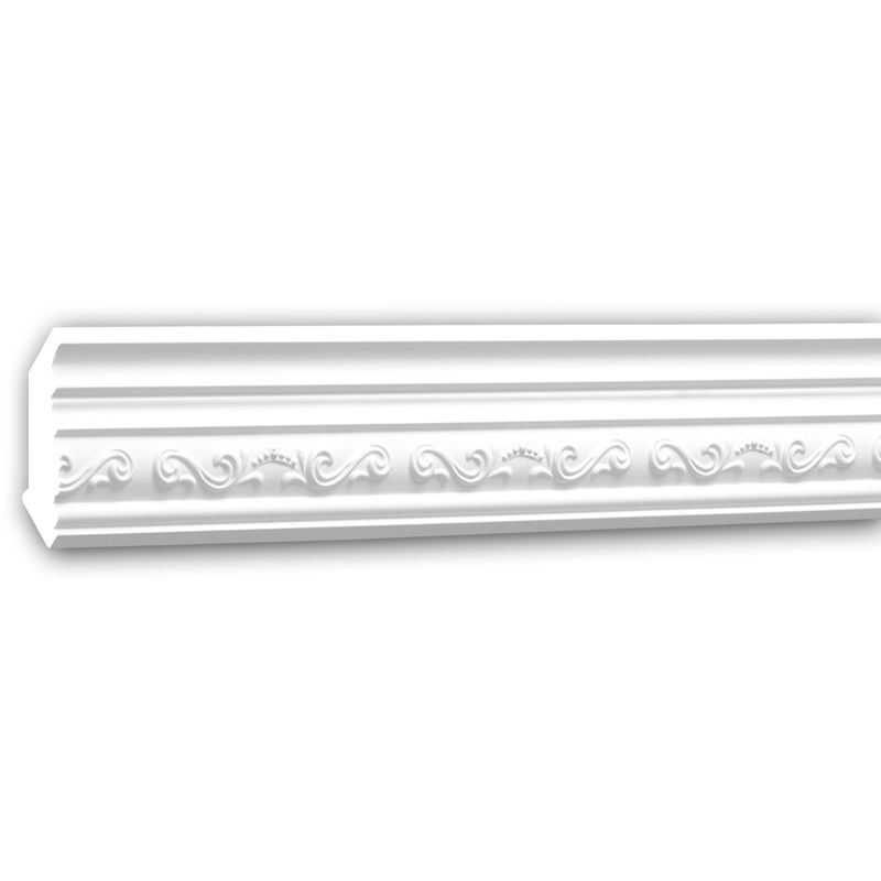 Profhome Decor - Cornice Moulding 150204 ative Moulding Crown Moulding Coving Cornice Neo-Empire style white 2 m - white