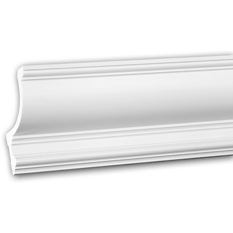 Profhome Decor - Cornice Moulding 150209 Profhome Uplighter Crown Moulding for Indirect Lighting Coving Cornice Neo-Classicism style white 2 m - white