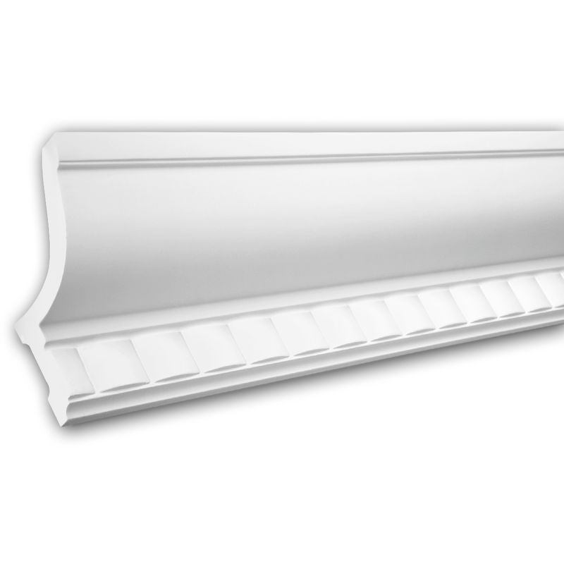 Profhome Decor - Cornice Moulding 150210 Profhome Uplighter Crown Moulding for Indirect Lighting Coving Cornice Neo-Classicism style white 2 m - white