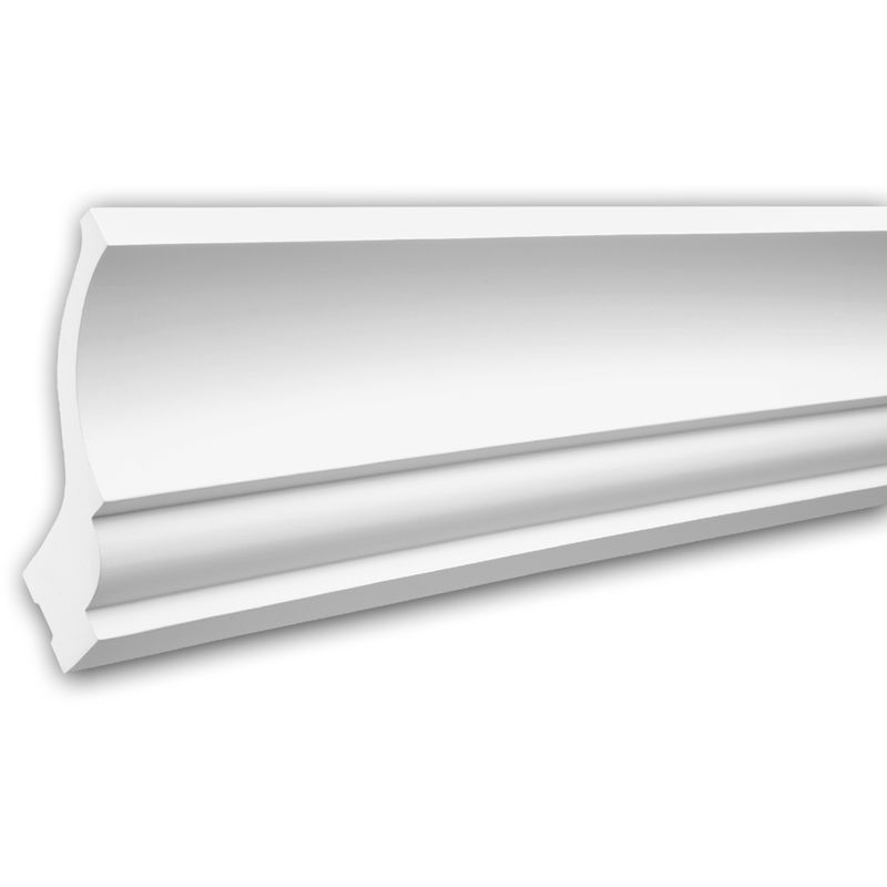 Profhome Decor - Cornice Moulding 150221 Profhome Uplighter Crown Moulding for Indirect Lighting Coving Cornice Neo-Classicism style white 2 m - white