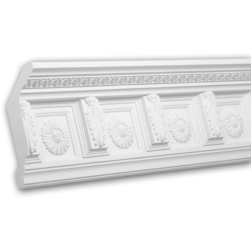 Profhome Decor - Cornice Moulding 150281 ative Moulding Crown Moulding Coving Cornice timeless classic design white 2 m - white