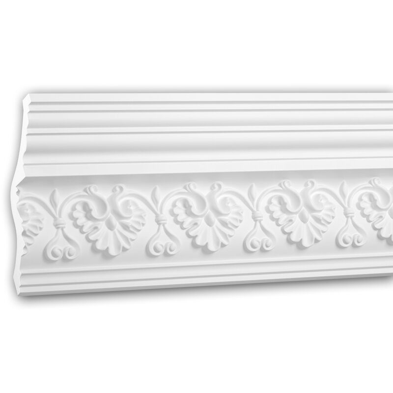 Cornice Moulding 150285F Profhome Crown Moulding Flexible Moulding Decorative Moulding Neo-Renaissance style white 2 m - white