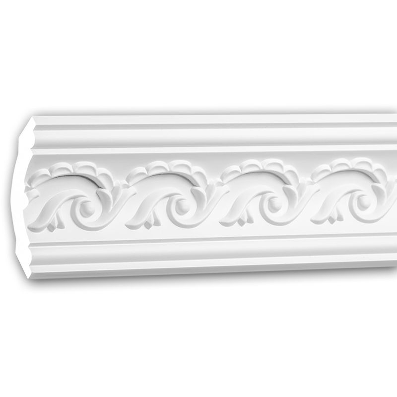 Profhome Decor - Cornice Moulding 150290 ative Moulding Crown Moulding Coving Cornice Neo-Empire style white 2 m - white