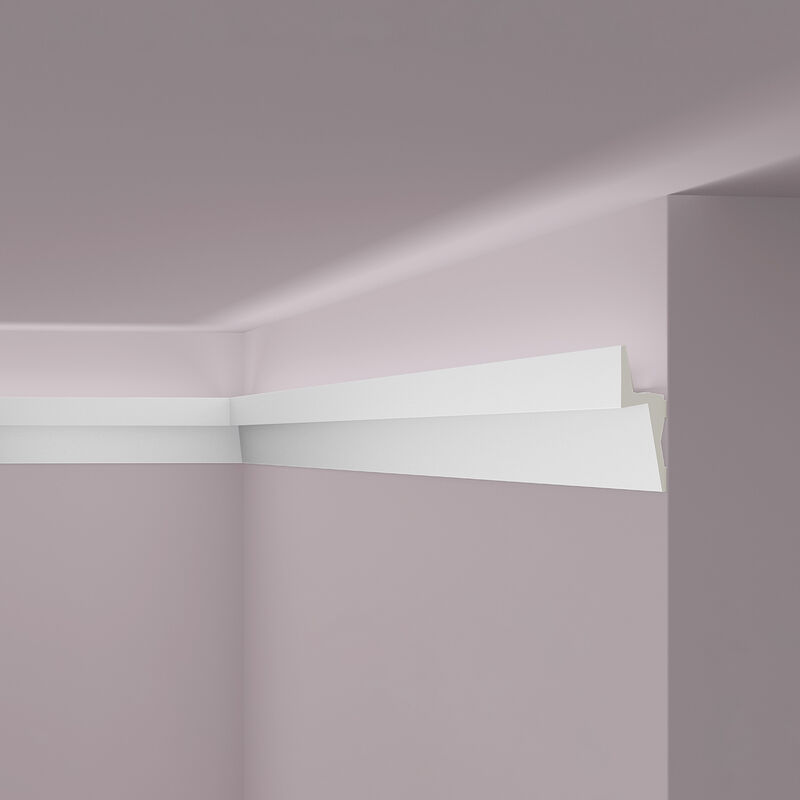 NMC - Cornice moulding IL8 arstyl Noel Marquet Decorative moulding for indirect lighting contemporary design white 2 m