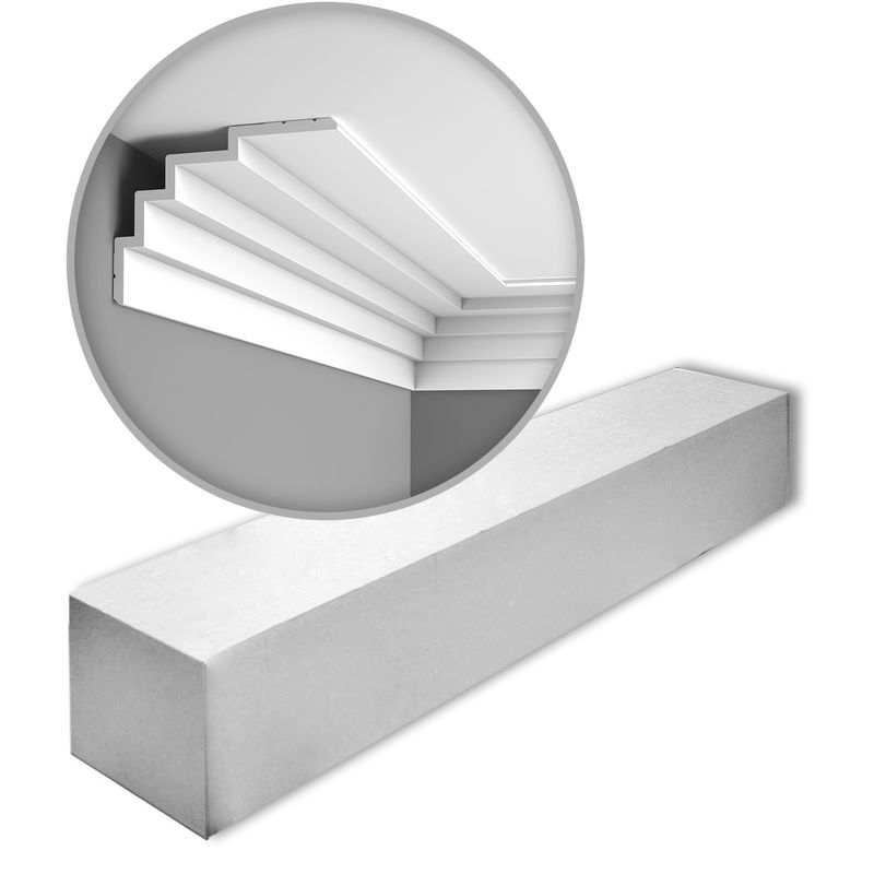 Orac - Decor C393 modern steps 1 Box 7 pieces Cornice moulding 14 m - white