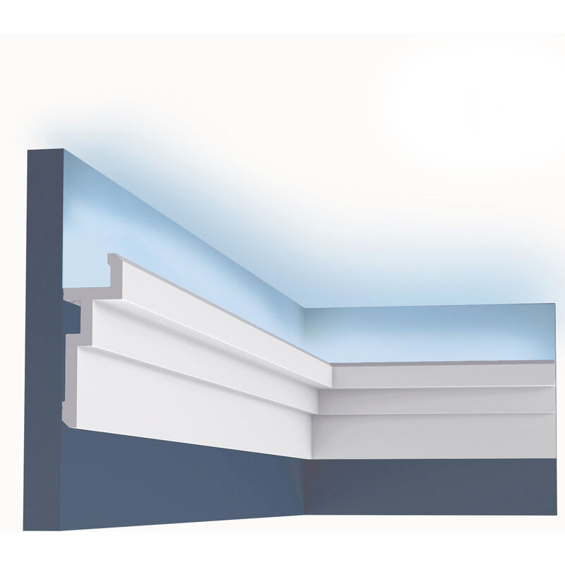 Orac - Cornice moulding Decor CX196 modern u-steps Decorative moulding Stucco moulding for indirect lighting contemporary design white 2 m