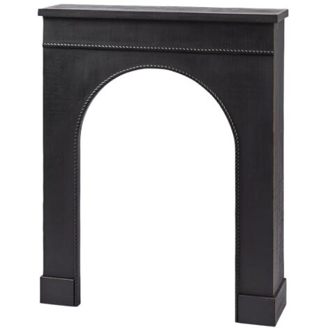 Cornice nera decorativa per camino di h.110 cm per il natale
