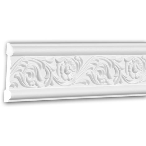 PROFHOME DECOR Cornice Parete 151337 Profhome modanatura tipo stucco cornice parete stile rococò barocco bianco 2 m