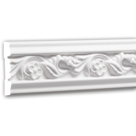 PROFHOME DECOR Cornice Parete 151339 Profhome modanatura tipo stucco cornice parete stile rococò barocco bianco 2 m