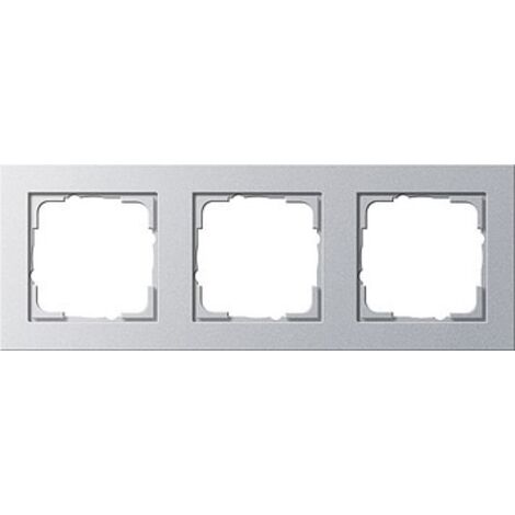Cornice per interruttore Gira e2 senza viti 3 posti alluminio