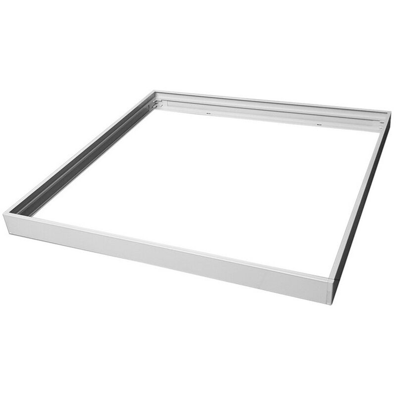 Image of Cornice per pannello led quadrata 60x60 cm montaggio esterno a parete o soffitto supporto per plafoniera led in alluminio bianco