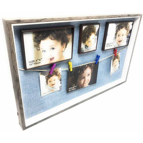 Espositore da parete per foto in legno con mini mollette per foto verticale  orizzontale Polaroid gancio per foto in spago -  Italia
