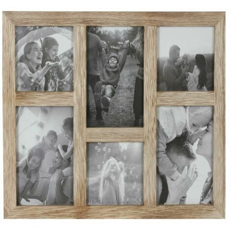Cornice portafoto in legno grigio opaco con contorni - B4637603