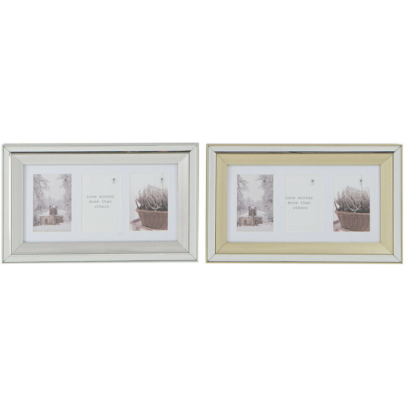 Image of Dkd Home Decor - Cornice Portafoto 47 x 2 x 29 cm Cristallo Argentato Dorato polistirene Tradizionale (2 Unità)