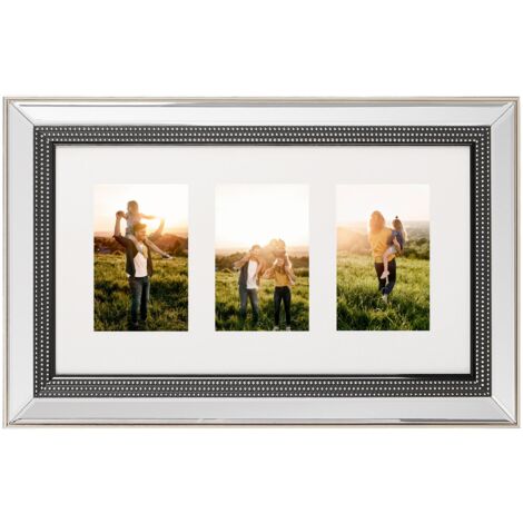 Cornice Portafoto Multipla Vetro Ramato Plastica 51 x 32 cm 3 Immagini Collage Foto Dalaba