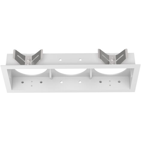 Cornice Rettangolare Tripla A Incasso Contemporanea Bento Metallo Bianco
