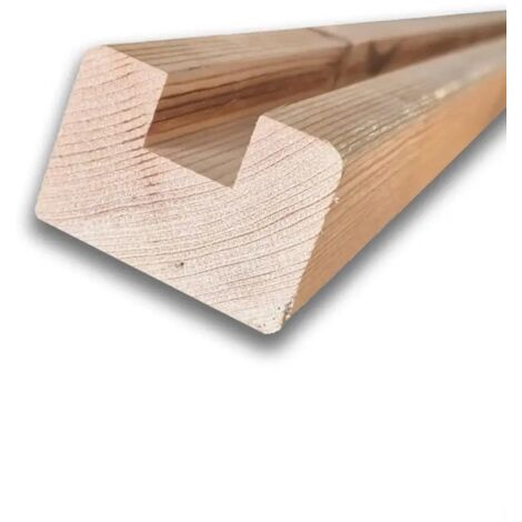 Cornice terminale in legno da 200 cm, profilo 60x43 mm a U 20x16 mm
