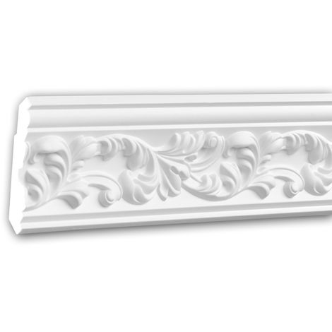 PROFHOME DECOR Corniche de plafond polyuréthane 150189 Profhome Moulure décorative style Rococo-Baroque blanc 2 m