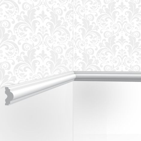 Corniche en polyuréthane 200cm – Dimensions 2,5x1,5cm – Fixation avec colle FDP500 – Pour salons et chambres modernes