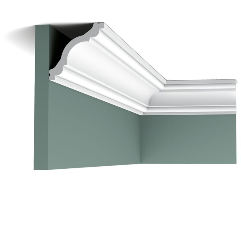 CX123 Corniche plafond Orac Decor - 8x8x200cm (h x p x l) - moulure décorative polymère a l unité