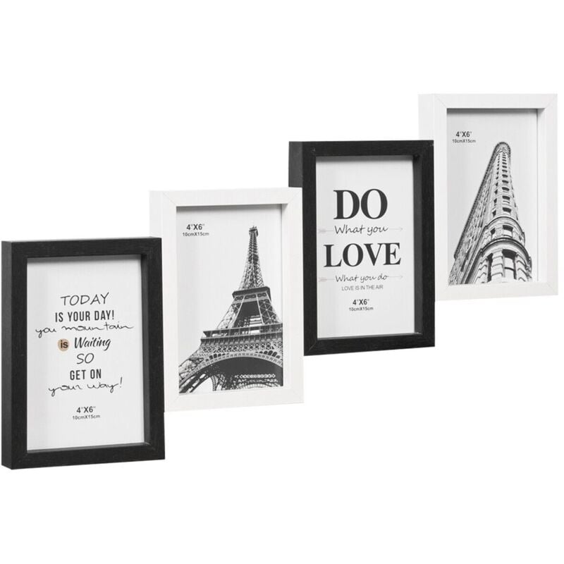 Corniche Porte-photo Bois mdf Multiple Mosaïque Collage - 4 Photos 10x15 Cm