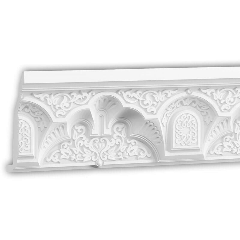 Corniche Profhome 150504 Moulure de plafond Moulure en stuc Moulure décorative style marocain Motifs géométriques islamiques Oriental blanc 2 m